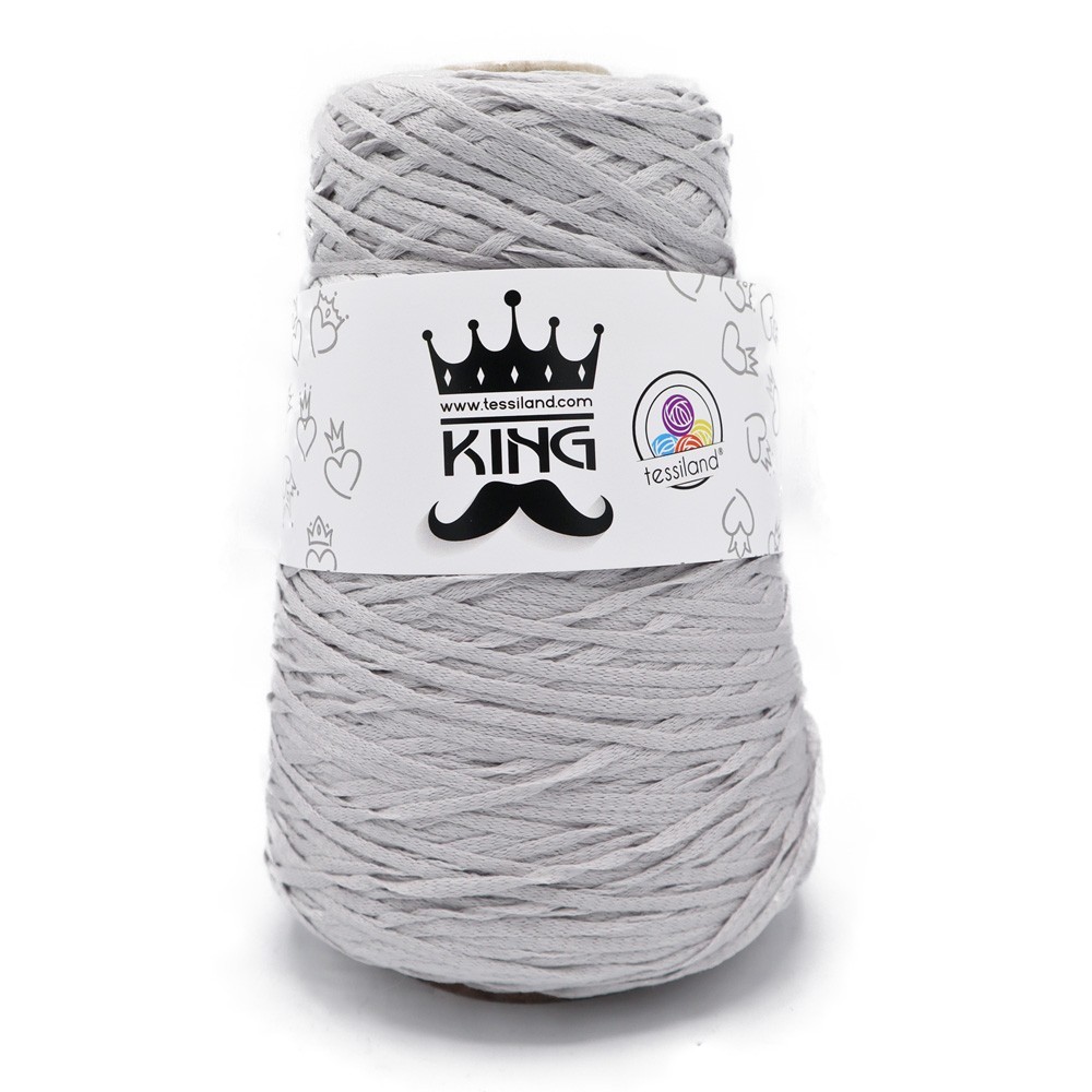 King Gris Perle ruban coton mélangé Grammes 250