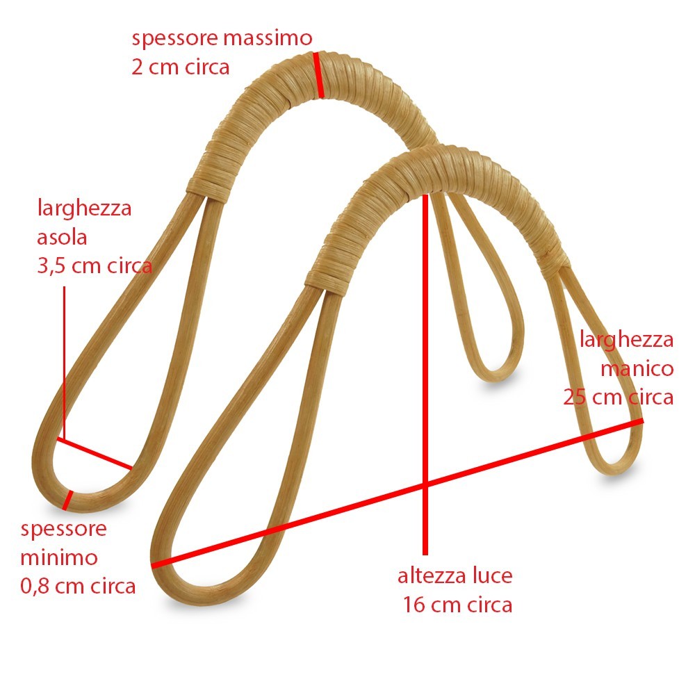 Bag handles - Wooden and Cane - Leuk