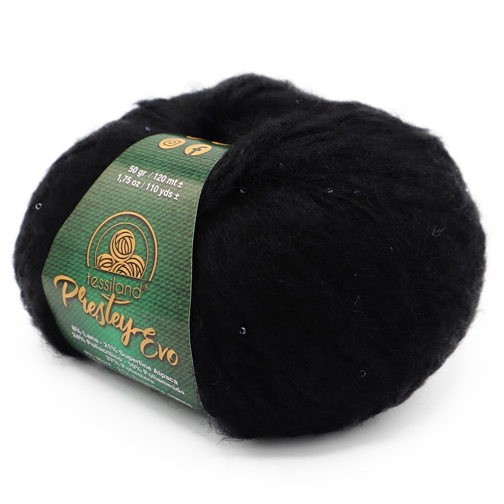 PresleyEvo Black Micro Beads yarn Grams 50