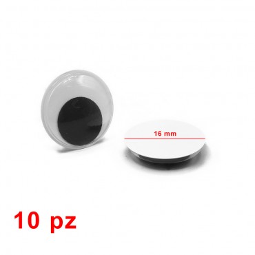 Occhi mobili NON adesivi tondi per amigurumi mm16-Bustina 10 pezzi