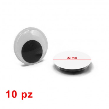 Occhi mobili NON adesivi tondi per amigurumi mm23-Bustina 10 pezzi