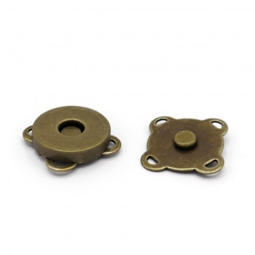Magnetic snap 4 rings Bronze mm18