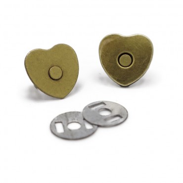 Heart Magnetic Button Bronze mm18