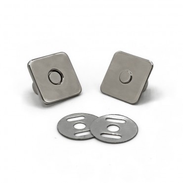 Magnetic snap square Silver mm18