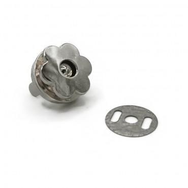 Magnetic snap Flower Silver...