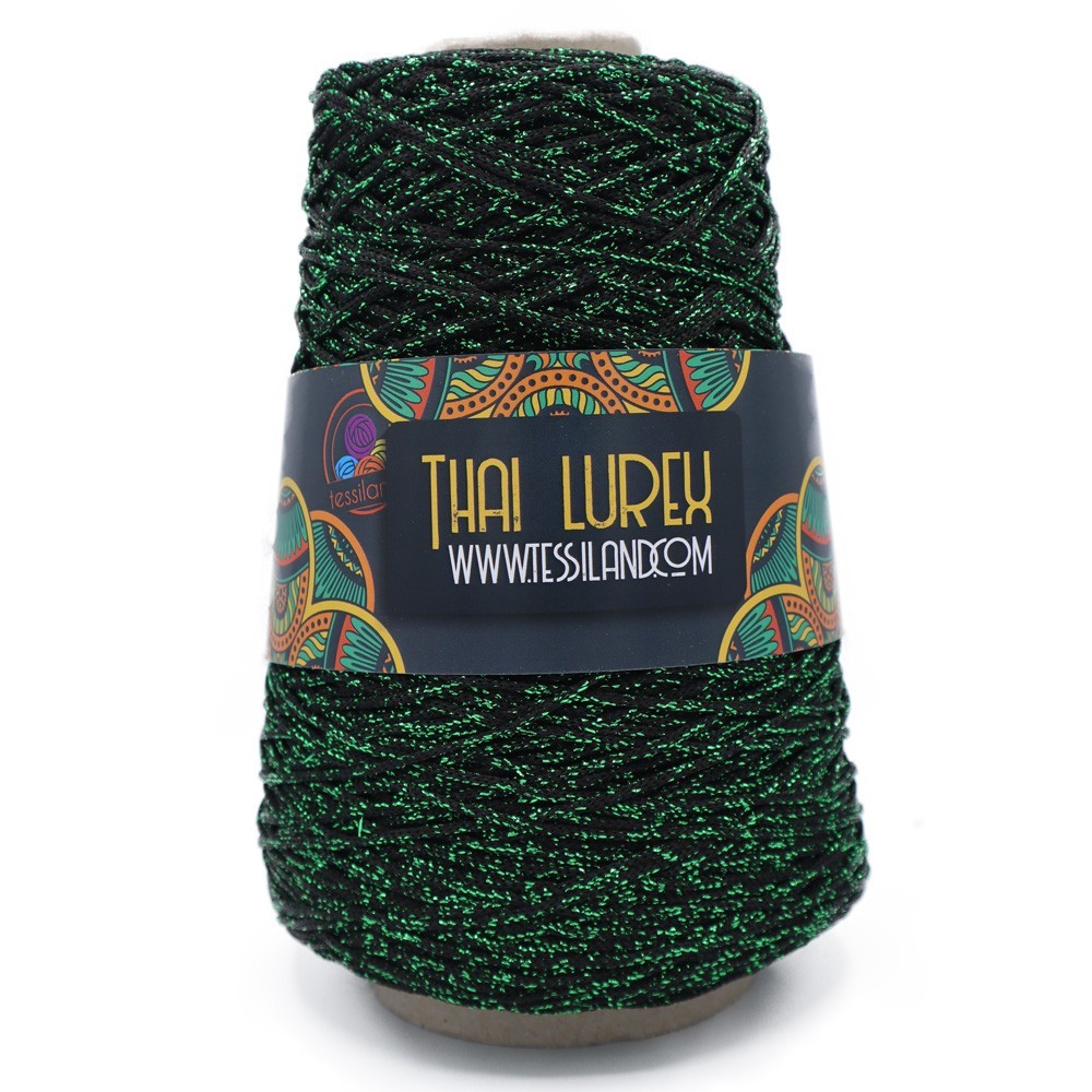Thai Lurex Noir Émeraude Grammes 200