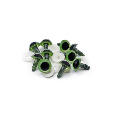 Occhi fissi cristallo Verde per amigurumi mm8 - Bustina 10 pezzi