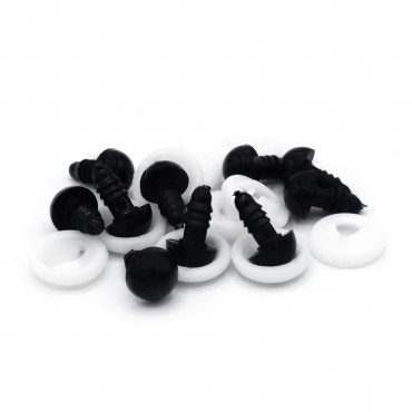 Occhi fissi Black per amigurumi mm12 - Bustina 10 pezzi