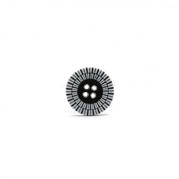 Sun Button White Black 23mm 1pc