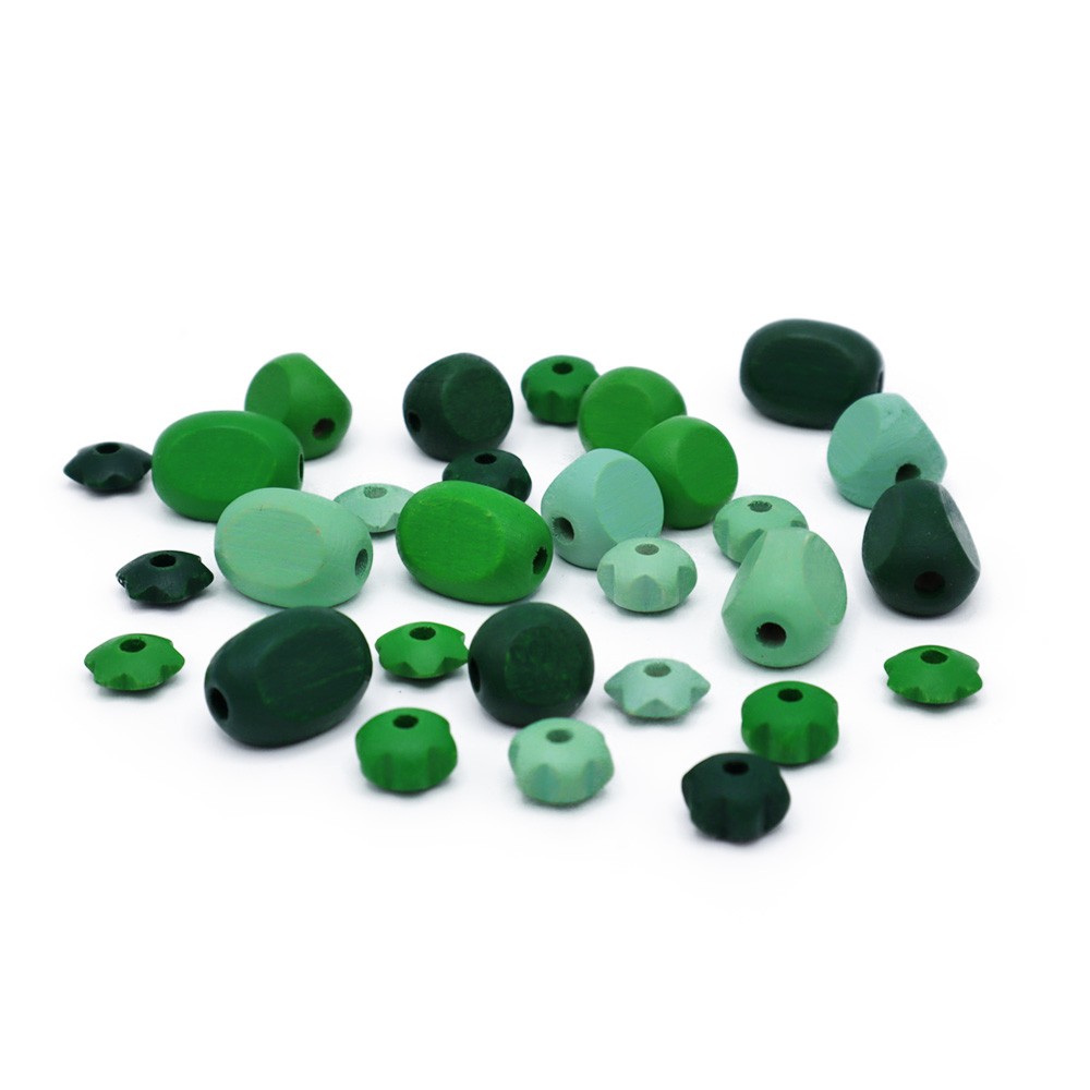 Perline Mix Wood Verde