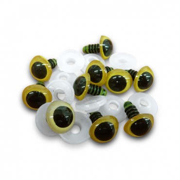 Safety eyes-crystal-Yellow-amigurumi-12 mm-10 pieces