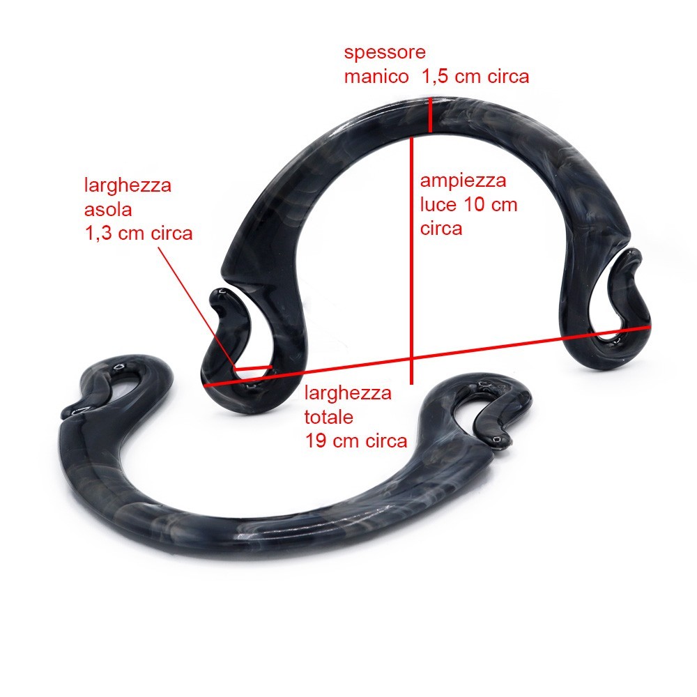 Pipoca marbled bag handles Black