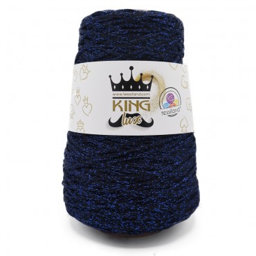 King Lux Bleu ruban viscose lurex Grammes 250