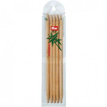P-221218-Double-pointed knitting needles-bamboo-20 cm-N.7