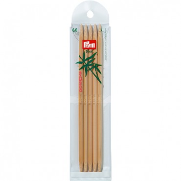 P-221217-Double-pointed knitting needles-bamboo-20 cm-N.6