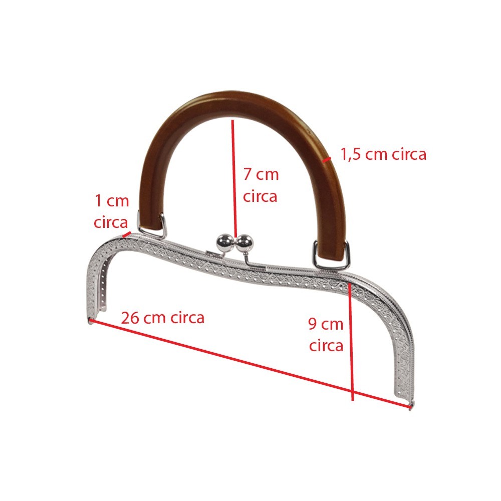 Clic Clac  Iron Wood cm 26 x 9 Argent