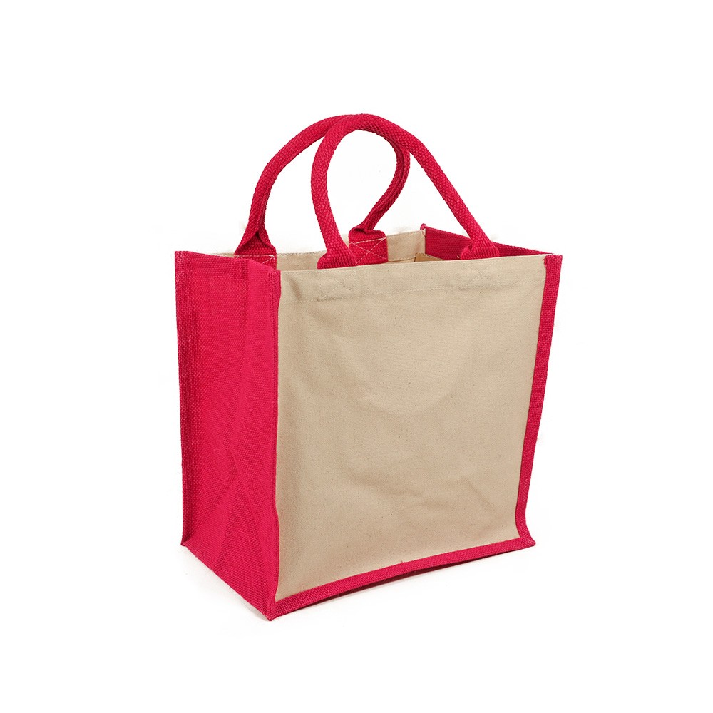 Borsa Juta Canvas 30x30 Fucsia Bicolor