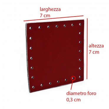 Square Eco leather 7x7 Red 1pz