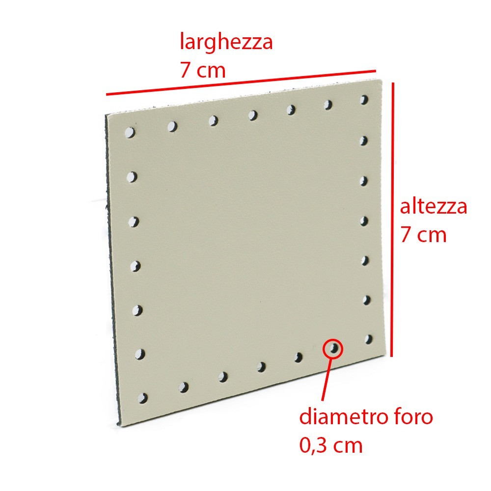 Carré en eco-cuir 7x7 Ivoire 1pz