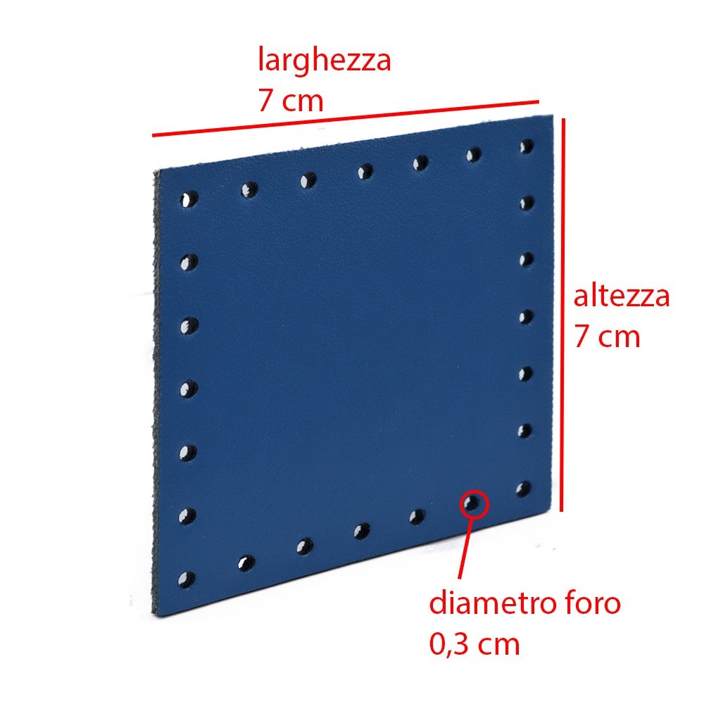 Square Eco leather 7x7 Cornflower Blue 1pz