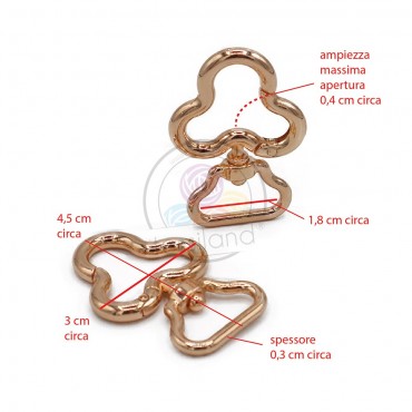 Carabiners Clover Gold 2pz