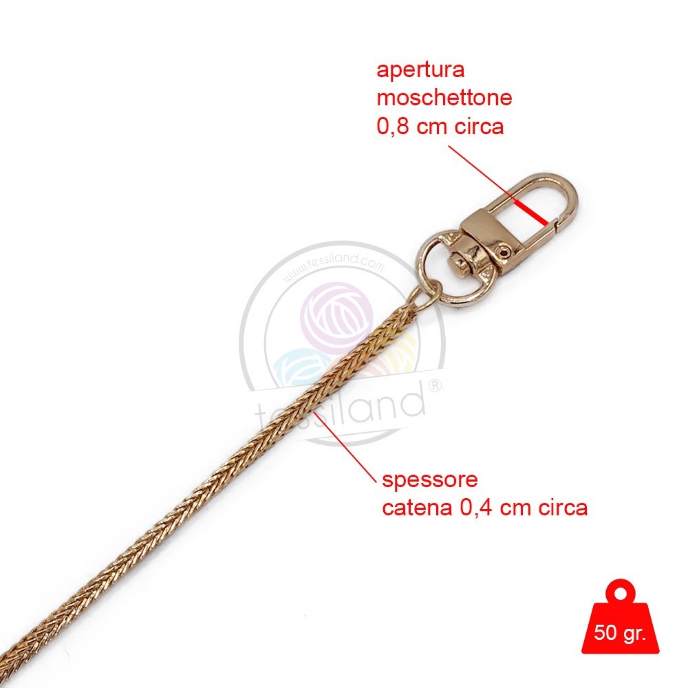 Tracolla catena resina Ambra Cm75 moschettoni oro