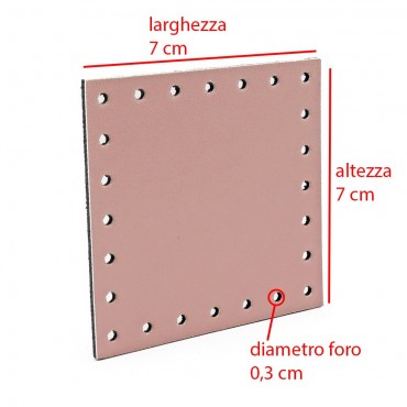Square Eco leather 7x7 Pink...