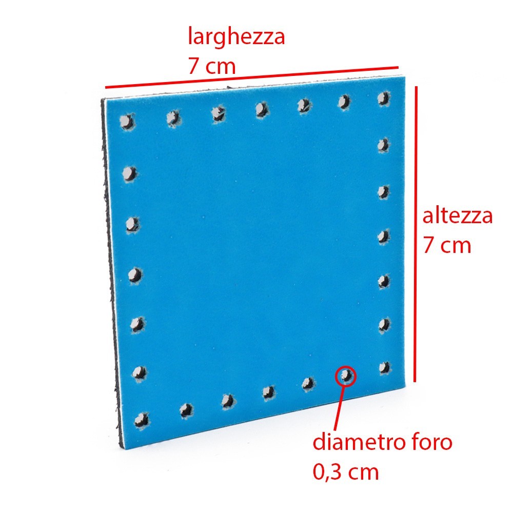 Square Eco leather 7x7 Turquoise 1pz