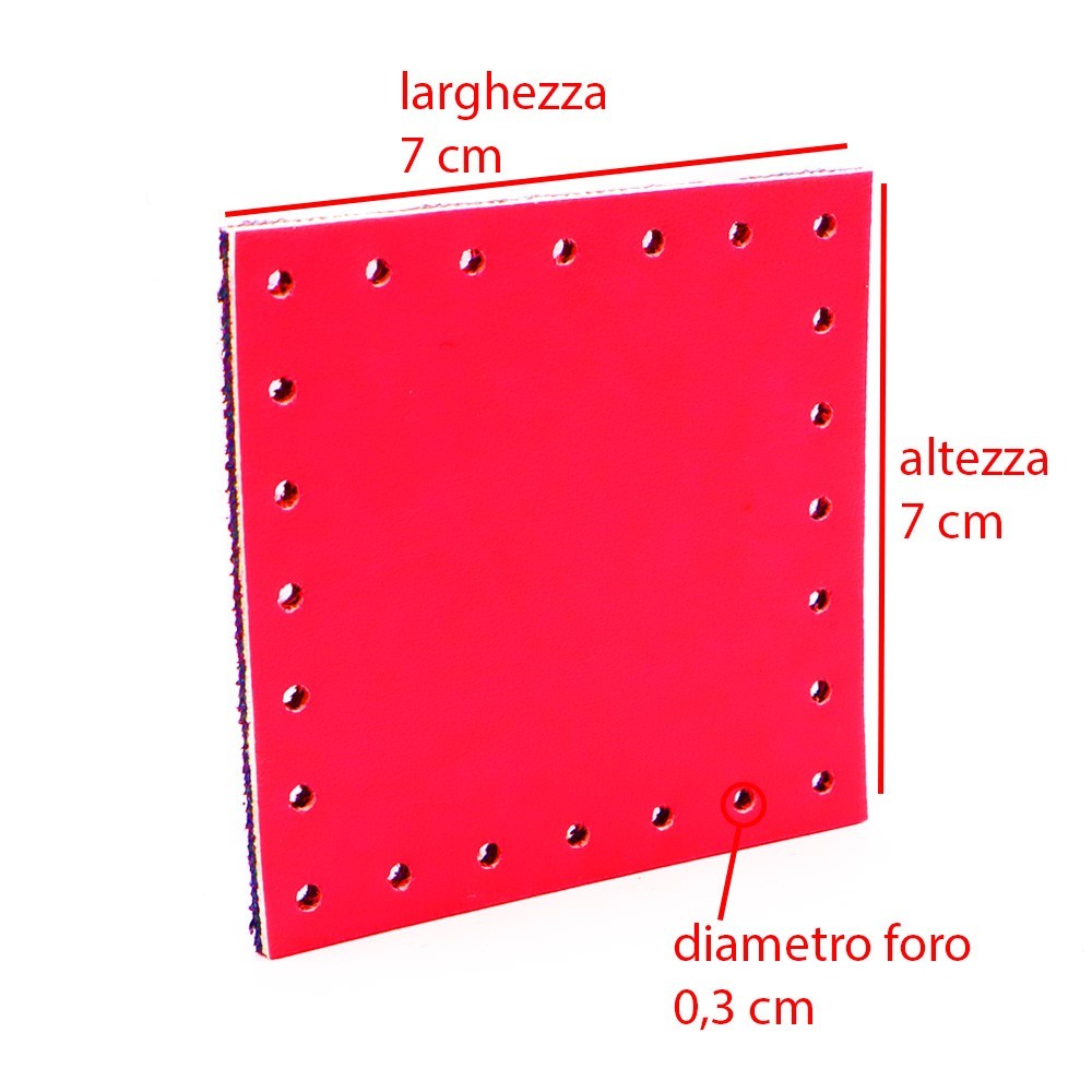 Square Eco leather 7x7 Fluo Fuchsia 1pz