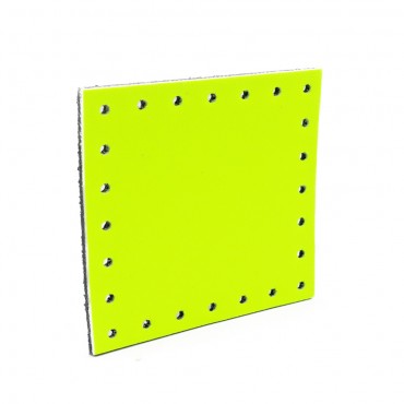 Square Eco leather 7x7 Fluo Yellow 1pz
