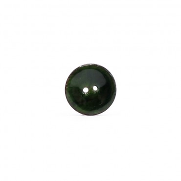 Enamelled Coconut Button Green 1pc