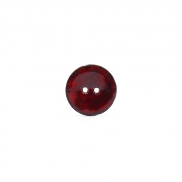 Enamelled Coconut Button Red 1pc