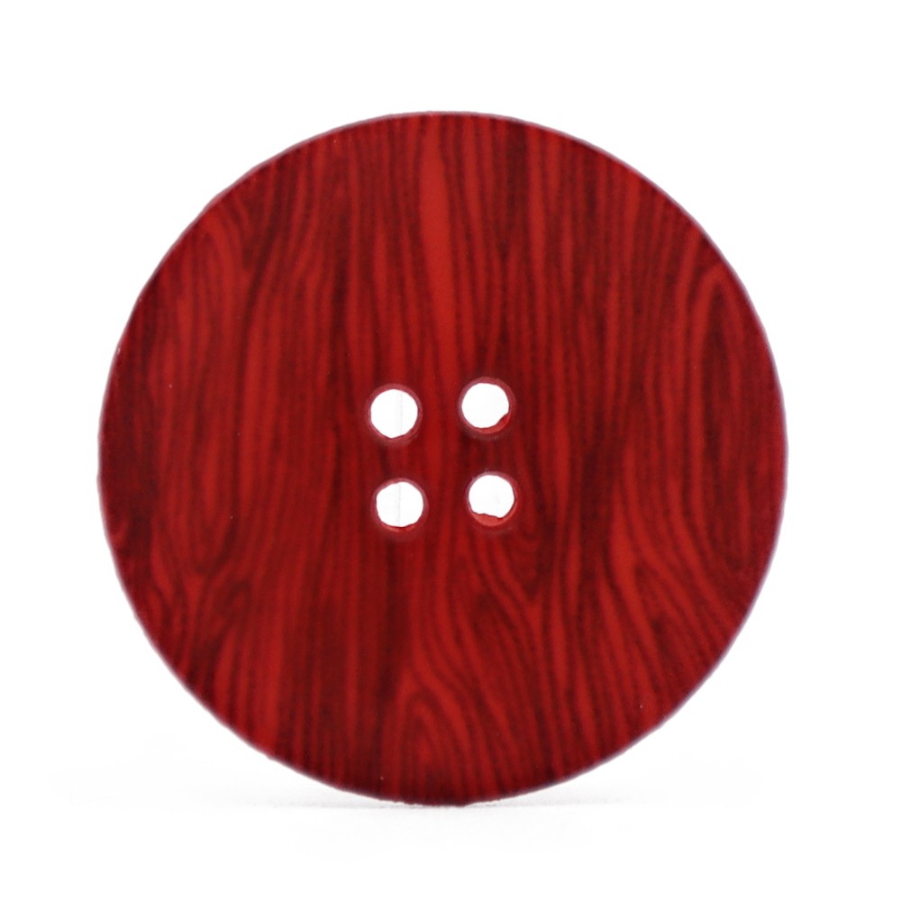 Botón Madera Rojo 1pz