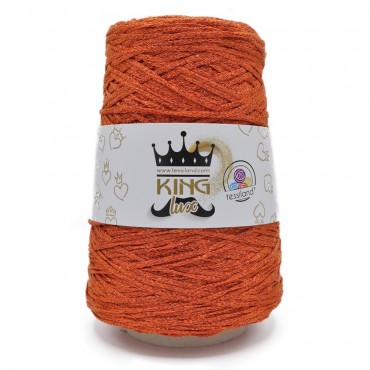 KingLux Terrecuite Orange ruban viscose lurex Grammes 250