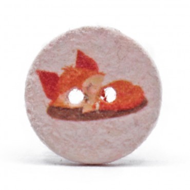 Recycled Fox Button Pink 1pc