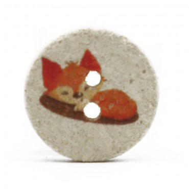 Recycled Fox Button White 1pc