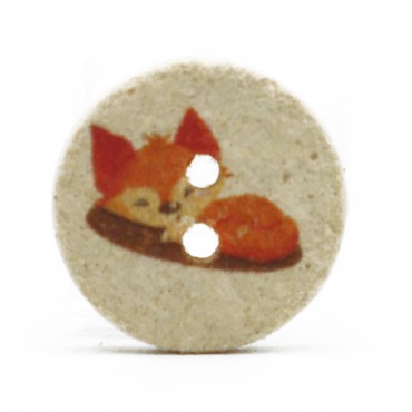 Recycled Fox Button Vanilla 1pc