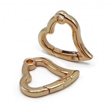 Carabiners Gold Heart mm21 2pz