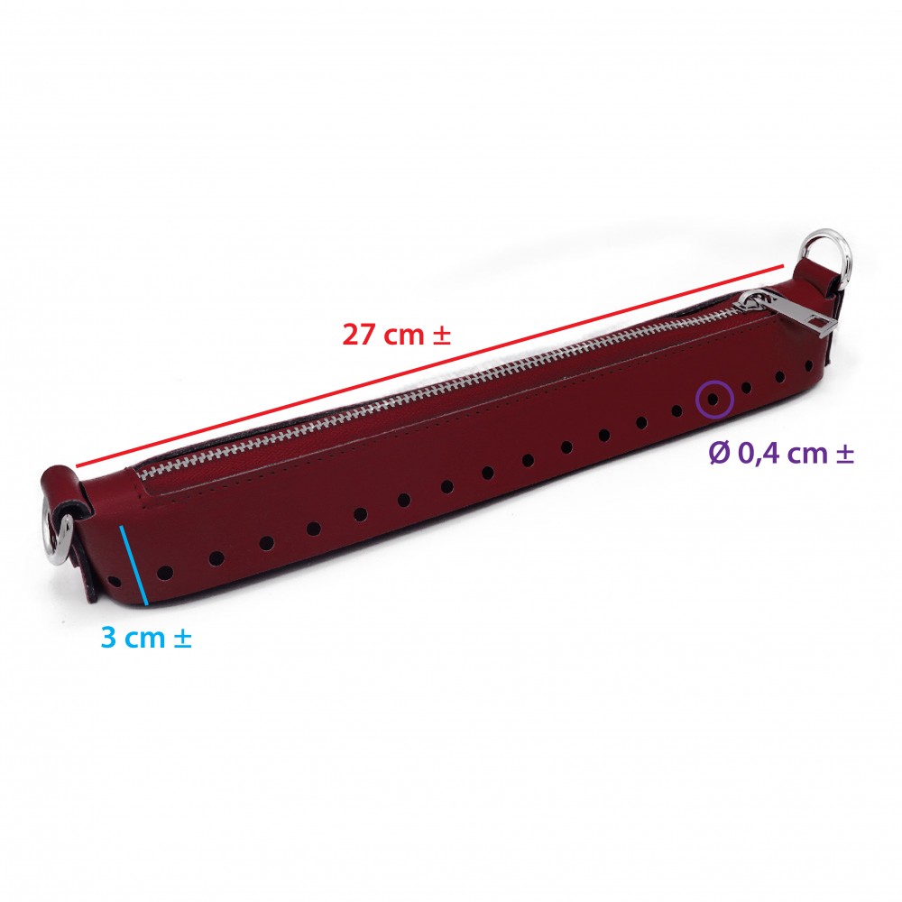 Easy zip closure in eco leather Burgundy