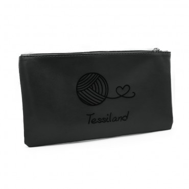 Eco-leather zip clutch bag...