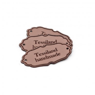 Custom tags Elegant eco leather pale pink