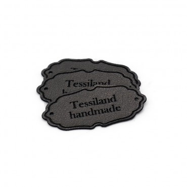 Custom tags Elegant eco leather titanium