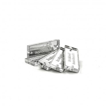 Targhette Personalizzabili Rettangolo conf. 5 pz Plex specchiato argento