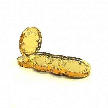 Targhette Personalizzabili Cerchio conf. 5 pz Plex specchiato oro