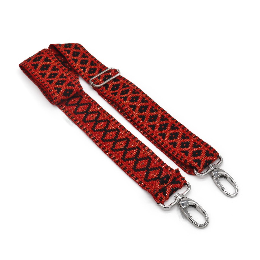 Tracolla Borsa Tessuto Rombo Lux Rosso