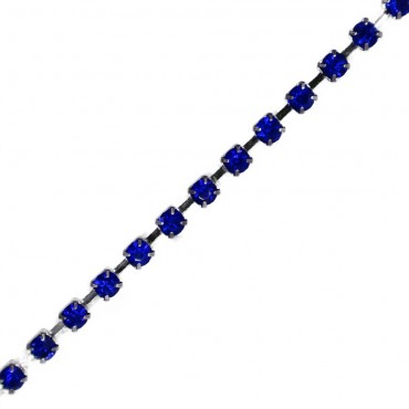 Hilo de cadena strass 2mm pp24 Azul oscuro