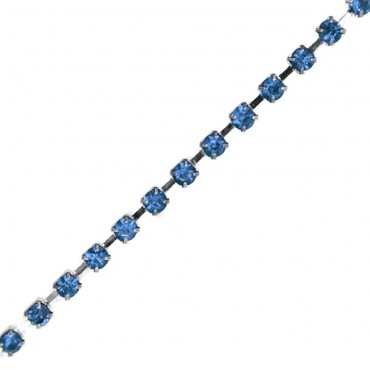 Rhinestone chain threads 2mm pp24 Bleu Sky
