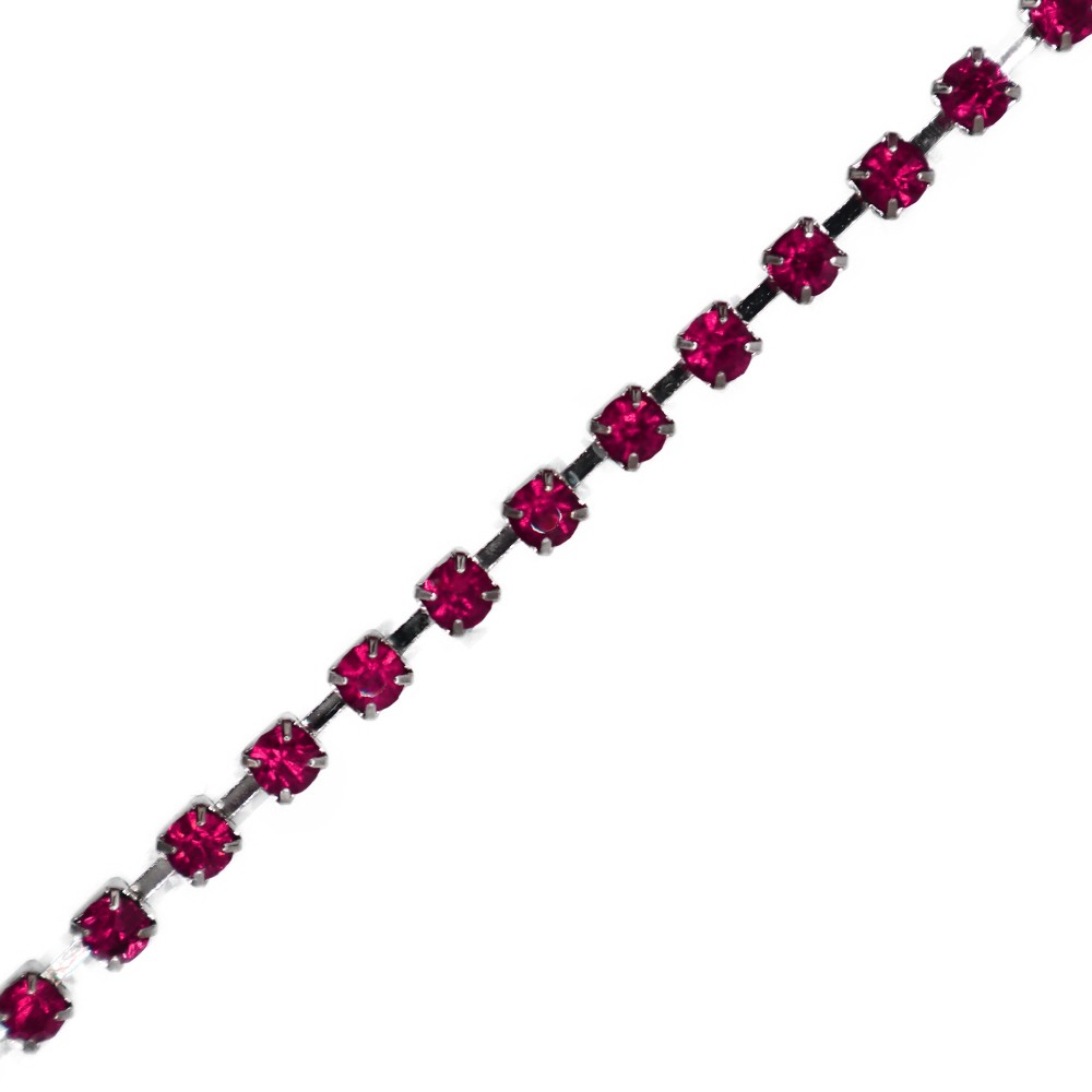 Hilo de cadena strass 2mm pp24 Fucsia