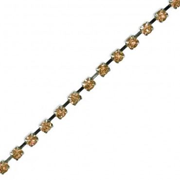 Rhinestone chain threads 2mm pp24 Yellow