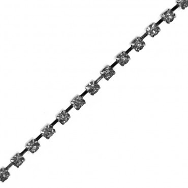 Rhinestone chain threads 2mm pp24 Gray